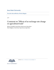 Effects of an exchange rate change on agricultural