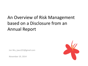 Risk Management - Governance