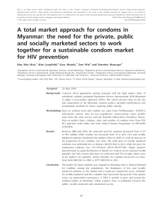 A total market approach for condoms in Myanmar: the need for the