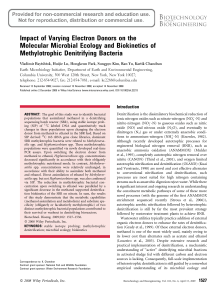 Impact of varying electron donors on the molecular microbial