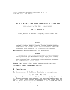 the black–scholes type financial models and the arbitrage
