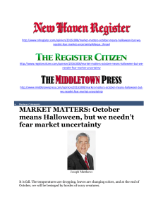 October means Halloween, but we needn`t fear market uncertainty