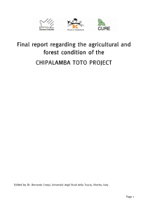 Final report regarding the agricultural and forest condition of the