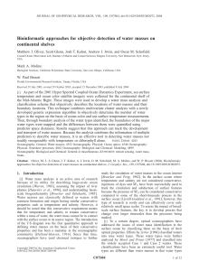 Bioinformatic approaches for objective detection of water masses on