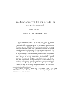 Price functionals with bid-ask spreads : an axiomatic