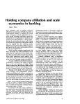 Holding company affiliation and scale economies in banking