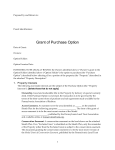 Grant of Purchase Option