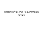 Reserves/Reserve Requirements Review