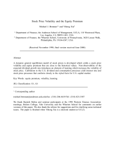 Stock Price Volatility and the Equity Premium