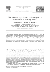The effect of capital market characteristics on the value