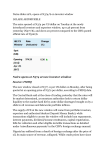 Naira opens at N374 at new investor window Source