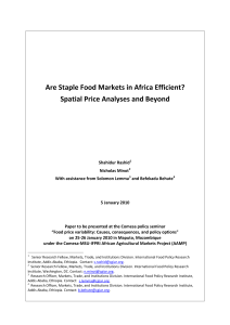 Are Staple Food Markets in Africa Efficient? Spatial