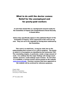 What to do until the doctor comes: Relief for the unemployed