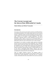 The Current Account and the Interest Rate Differential in Canada