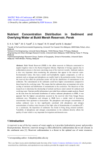 Nutrient Concentration Distribution in Sediment and Overlying Water
