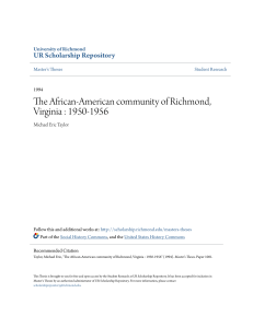 The African-American community of Richmond, Virginia : 1950-1956