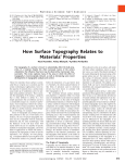 How Surface Topography Relates to Materials` Properties