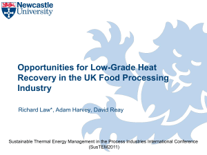 Opportunities for low-grade heat recovery in the UK food processing