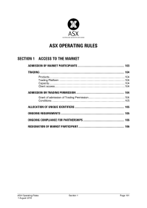 ASX Operating Rules Section 01