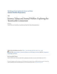 Science, Values and Animal Welfare: Exploring the `Inextricable