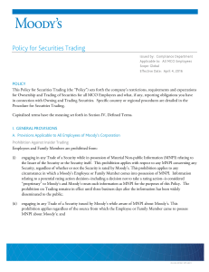 Policy for Securities Trading