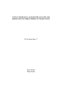 UNSTAT TRADE DATA AS BASIS FOR ANALYSIS AND
