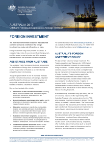 Foreign investment - Offshore Petroleum Exploration Acreage Release