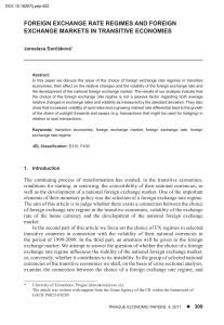 foreign exchange rate regimes and foreign exchange markets in