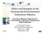 Ethics and Integrity in the Commercial Environmental Laboratory