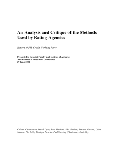 An Analysis and Critique of the Methods Used by Rating Agencies