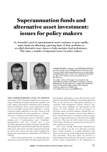 Superannuation funds and alternative asset investment