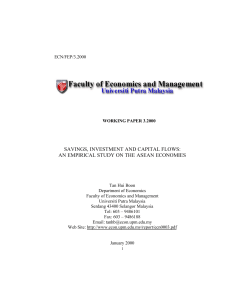 SAVINGS, INVESTMENT AND CAPITAL FLOWS: AN EMPIRICAL