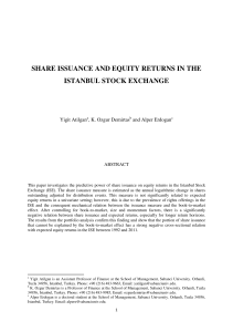 share issuance and equity returns in the istanbul stock exchange