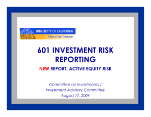 Active Equity Risk - University of California Regents