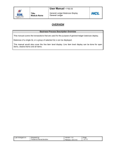 General Ledger Balances Display