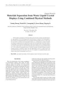 Materials Separation from Waste Liquid Crystal Displays Using