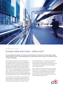 Europe`s bank loan funds – where now?