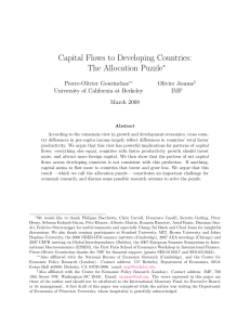 Capital Flows to Developing Countries: The Allocation Puzzle
