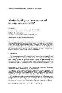 Market liquidity and volume around earnings