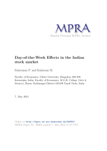 Day-of-the-Week Effects in the Indian stock market