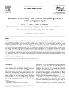 Assessment of forecasting techniques for solar power production