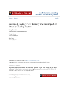 Informed Trading, Flow Toxicity and the Impact on Intraday Trading