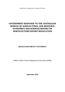 Government Response To The Australian Bureau Of Agricultural