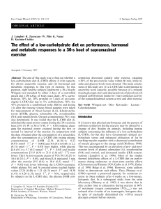 The effect of a low-carbohydrate diet on performance, hormonal and