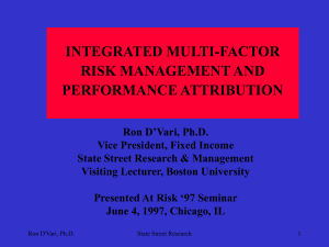 Multi-Factor Models of Risk for Fixed Income Portfolios