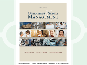 Production and Operations Management: Manufacturing and Services