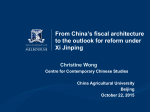 From China`s fiscal architecture to the outlook for reform under Xi