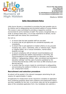Safer Recruitment Policy