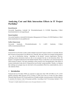 Analyzing Cost and Risk Interaction Effects in IT Project Portfolios1