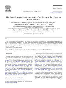 The thermal properties of some nests of the Eurasian Tree Sparrow